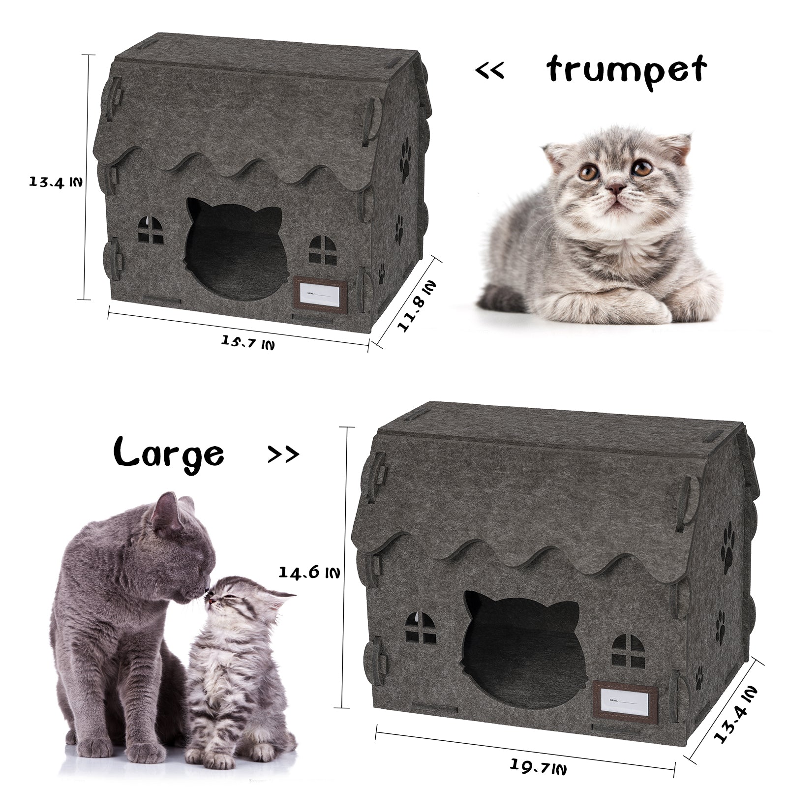 OPPODREAM Large Cat House for Indoor Cats