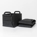 GOHOME  3 Packs Dark Gray Felt Foldable Storage Cubes for Home Organizing