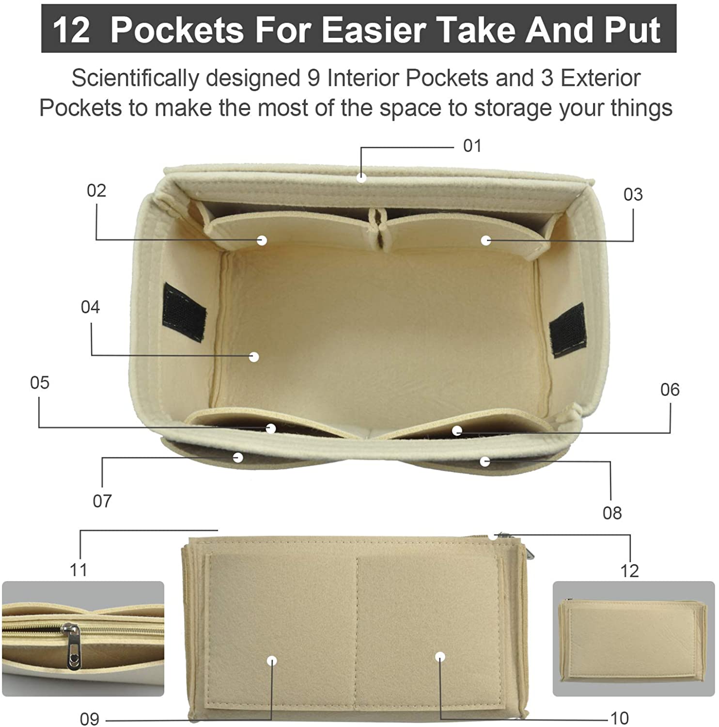 OMYSTYLE Purse Organizer Insert-2