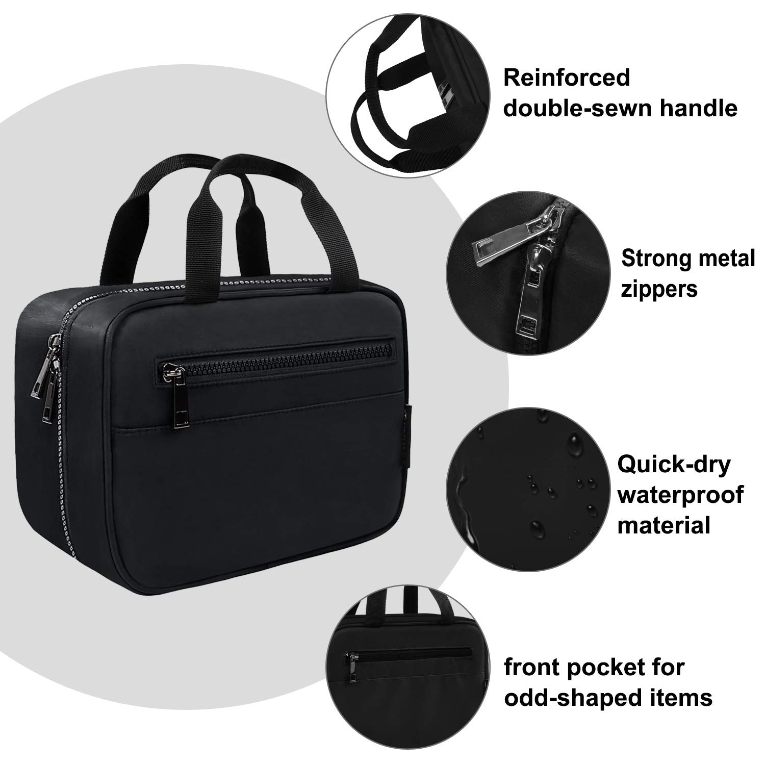 OMYSTYLE  Men's Black Travel Toiletry Bag