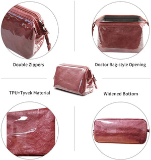 OMYSTYLE Burgundy Women Cosmetic Bag for Travel