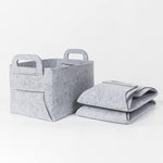 GOHOME  3 Packs Gray Felt Foldable Storage Cubes for Home Organizing