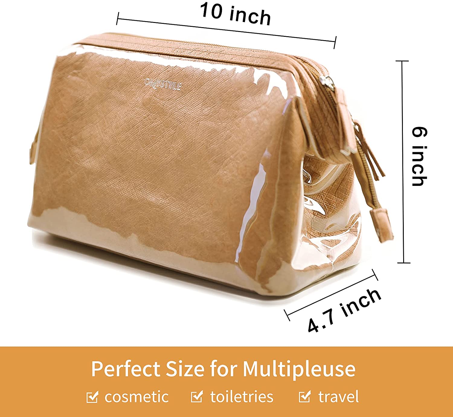 OMYSTYLE  Mustard Women Cosmetic Bag for Travel