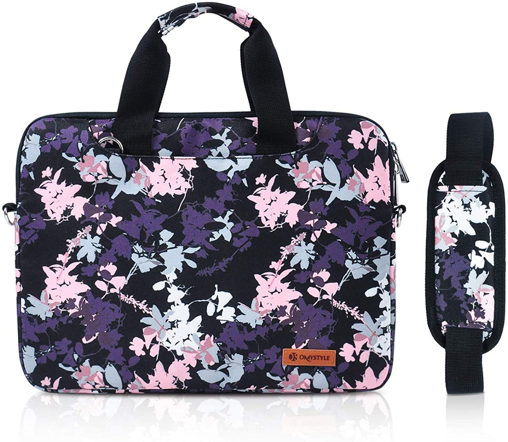 OMYSTYLE 13.3 Inch Floral Laptop Shoulder Bag