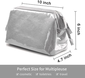 OMYSTYLE  Silver Women Cosmetic Bag for Travel